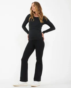 Organic Jersey Flare Pant Black