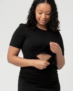 Organic Nursing Dress Black