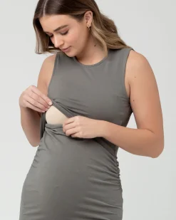 Organic Nursing Tank Dress  Moss