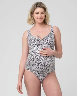 Pebbles Tie Front One Piece  Multi
