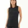 Peter Rib Nursing Tank Black