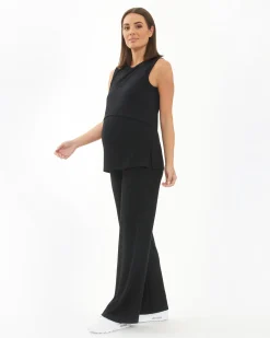 Peter Rib Nursing Tank Black