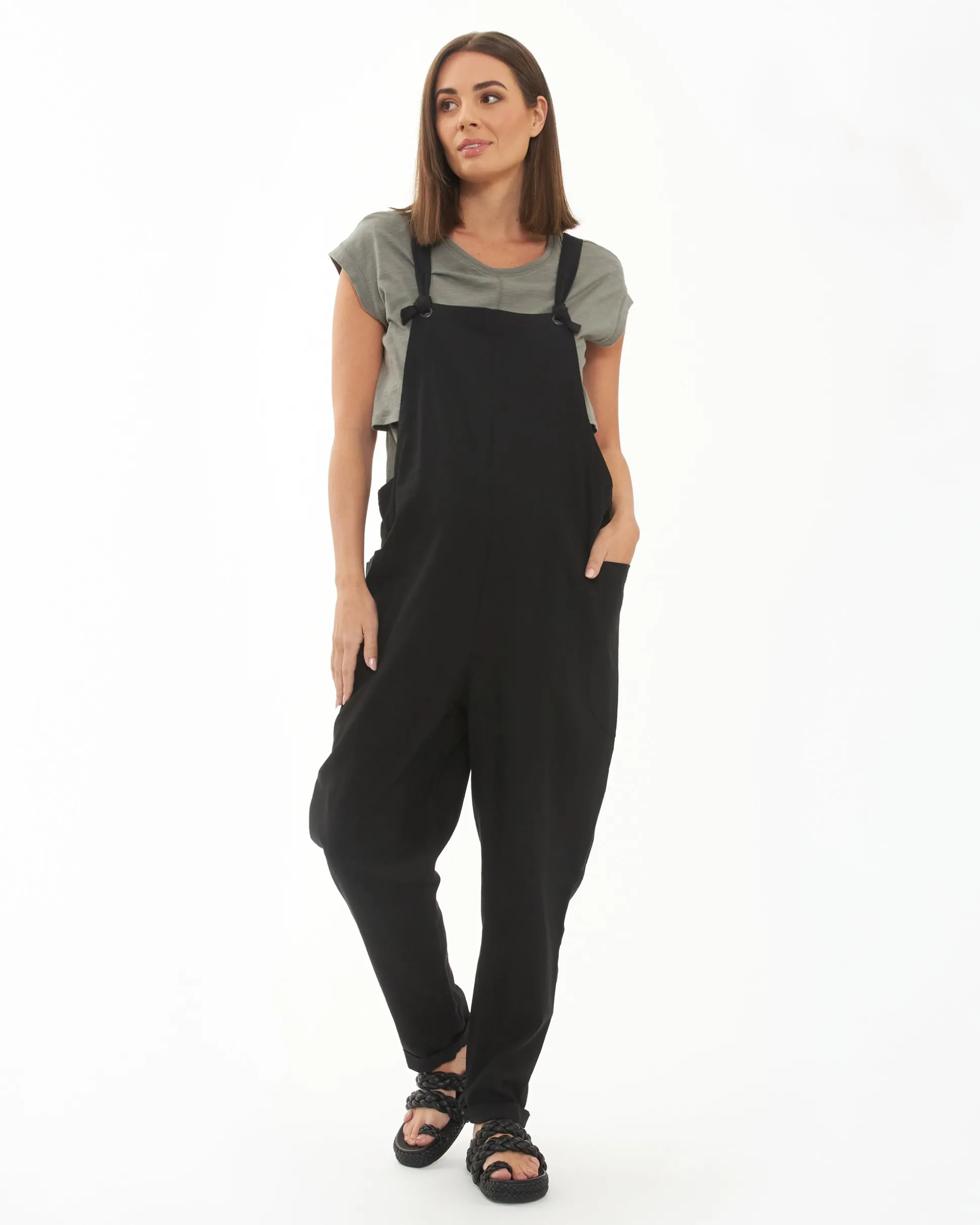 Poppy Linen Jumpsuit Black