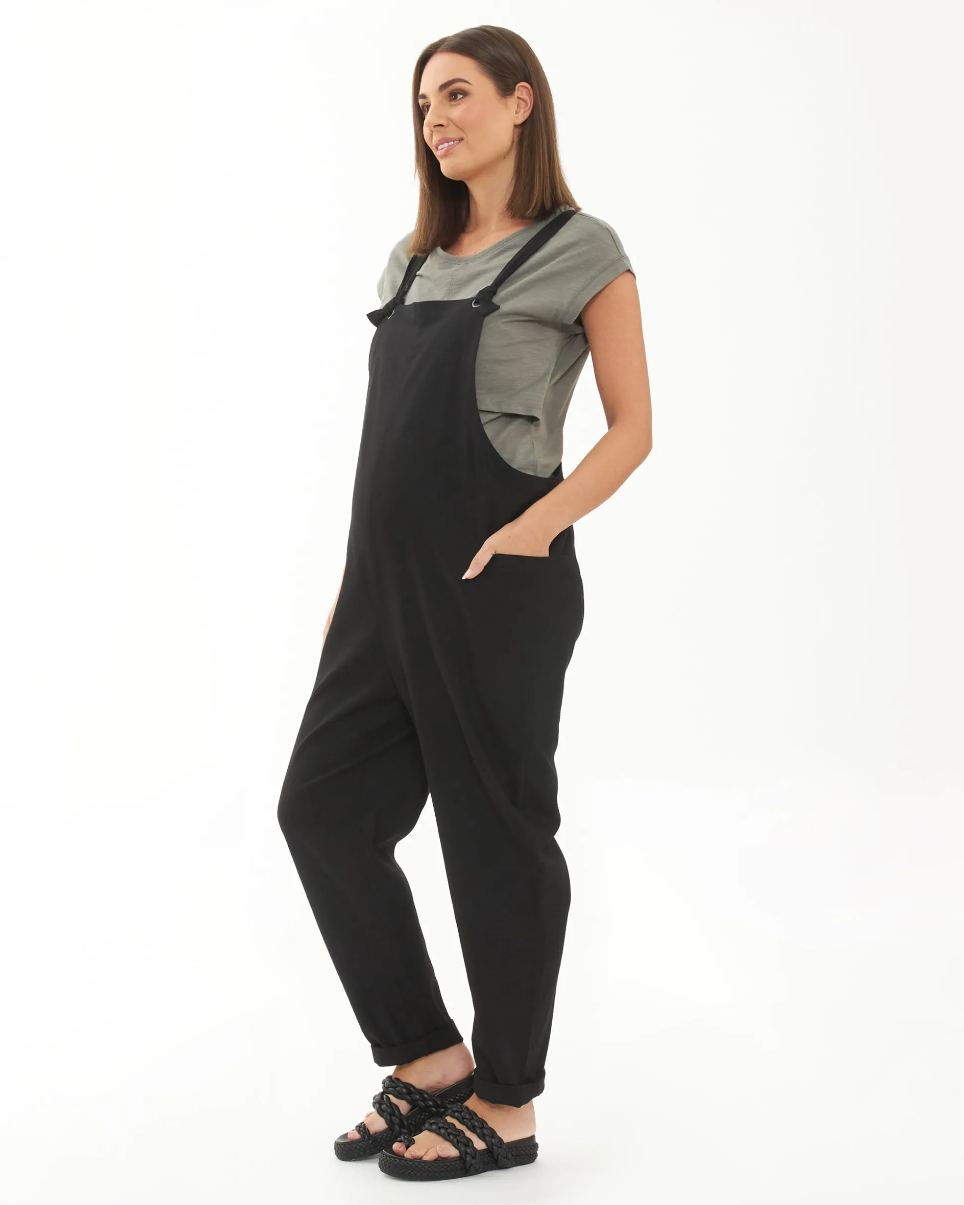 Poppy Linen Jumpsuit Black