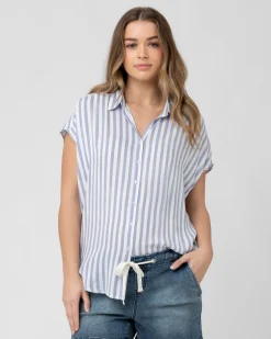 Quinn Relaxed Shirt Blue / White
