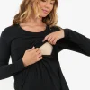 Raw Edge Nursing Top Black
