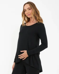 Raw Edge Nursing Top Black