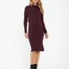Ruby Rib Nursing Dress  Maroon