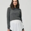 Sandy Detachable Nursing Knit  Charcoal Marle