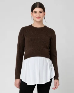 Sandy Detachable Nursing Knit  Chocolate