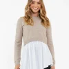 Sandy Detachable Nursing Knit  Latte