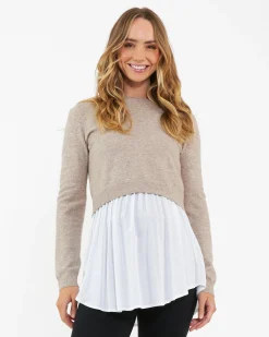 Sandy Detachable Nursing Knit  Latte
