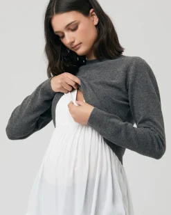 Sandy Detachable Nursing Knit  Charcoal Marle