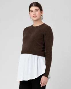 Sandy Detachable Nursing Knit  Chocolate