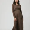 Shae Cross Front Nursing Dress Tan