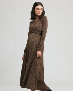 Shae Cross Front Nursing Dress Tan
