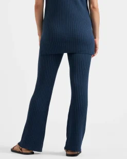 Sienna Rib Knit Pant  French Navy