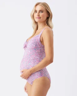 Skipper Tie Front One Piece Pink / Blue