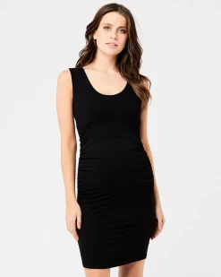Sleeveless Nursing Tube Dress Black