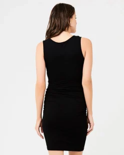 Sleeveless Nursing Tube Dress Black