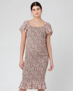 Sophia Shirred Dress  Black