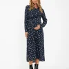 Spot Shirt Dress  Navy / White