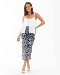 Stacy Split Front Nursing Cami White