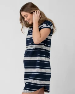 Stevie Nursing Nightie Navy / White / Black