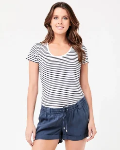 Striped Tube Tee Navy / White