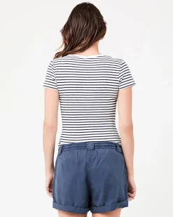 Striped Tube Tee Navy / White