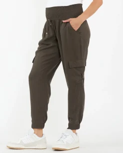 Tencel Off Duty Cargo Pant Chocolate