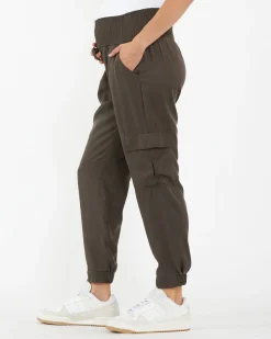 Tencel Off Duty Cargo Pant Chocolate