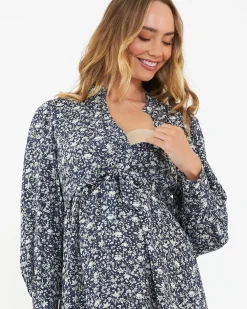 Thea Dress  Navy / White