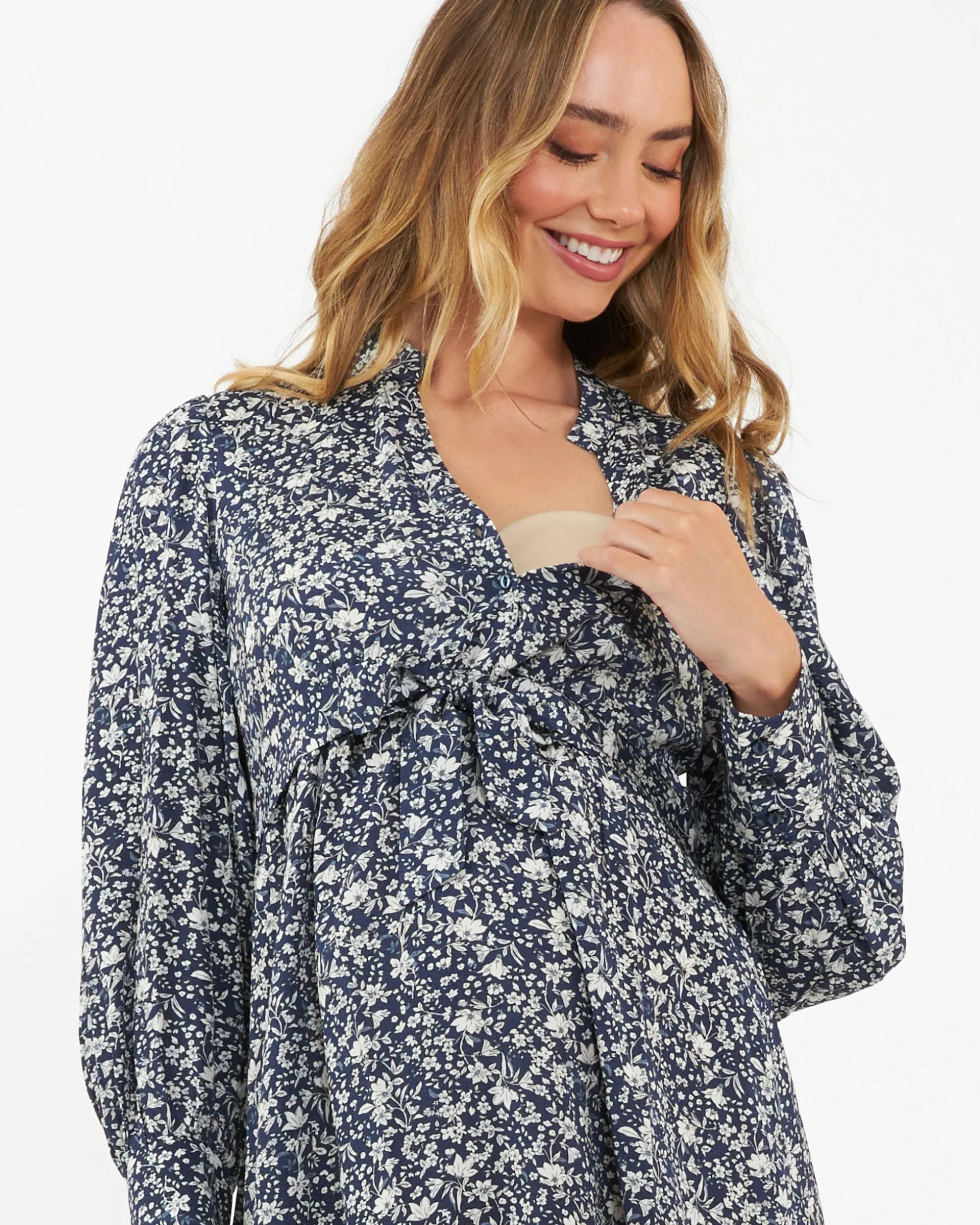 Thea Dress Navy / White