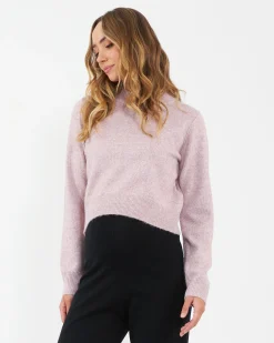 Tia Crop  Knit  Pink Marle
