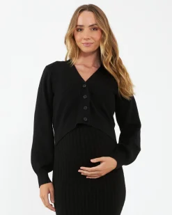 Tiffany Crop Knit Cardi  Black