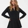 Tina Peplum Shirt Black