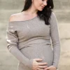 Tobie Off Shoulder Knit Dress Mocha