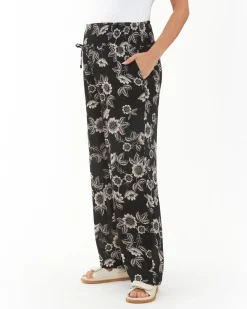 Trina Shirred Pants  Black / Natural