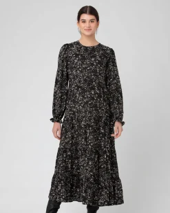 Trixie Tiered Dress  Black / Natural