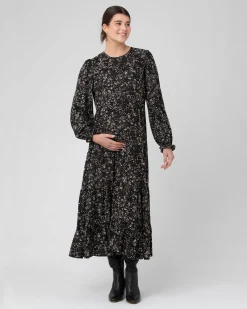 Trixie Tiered Dress  Black / Natural
