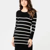 Valerie Tunic Dress Black / Ecru