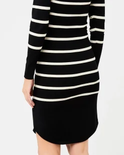 Valerie Tunic Dress Black / Ecru
