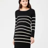 Valerie Up/Down Nursing Tunic Black / Ecru