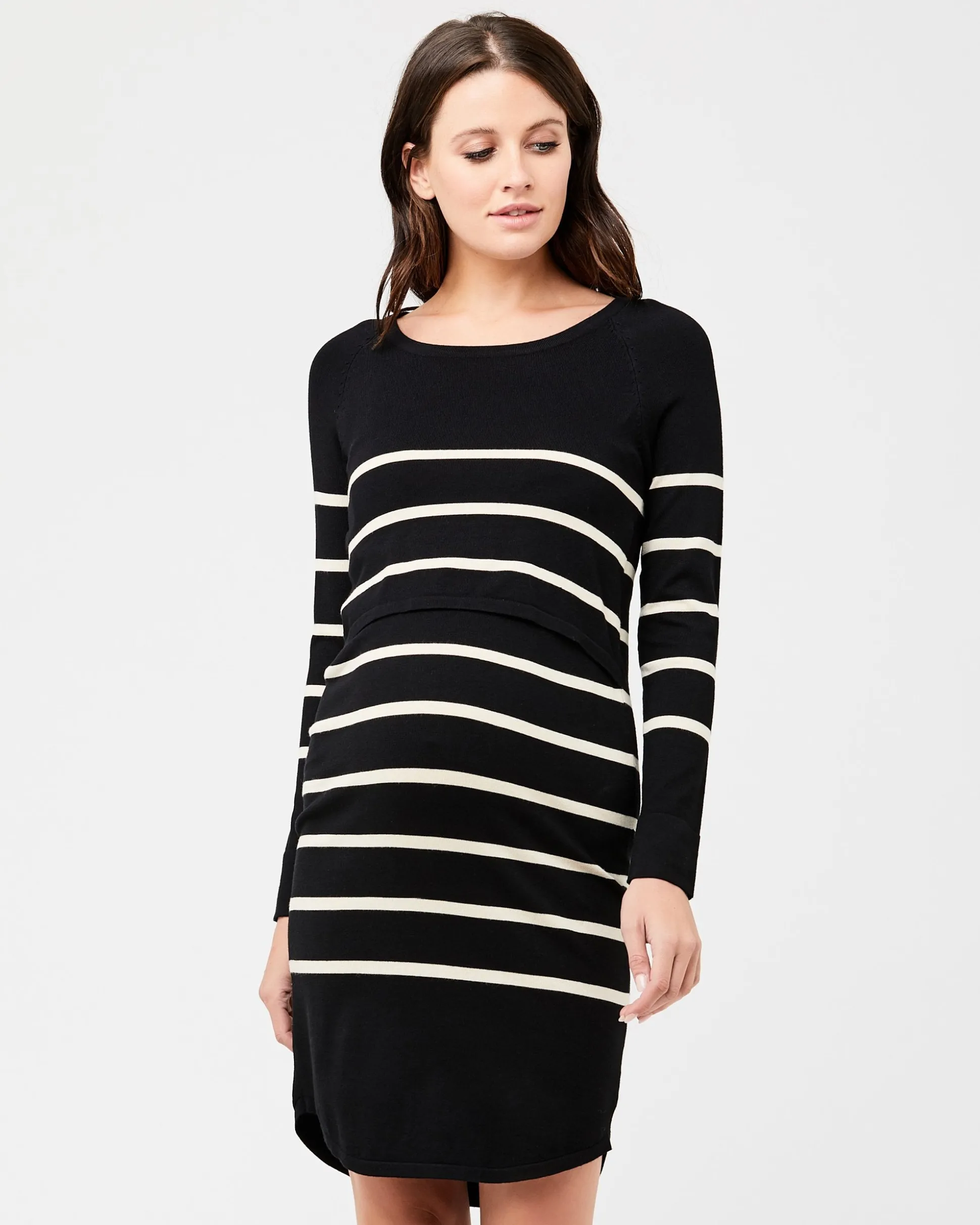 Valerie Up/Down Nursing Tunic Black / Ecru