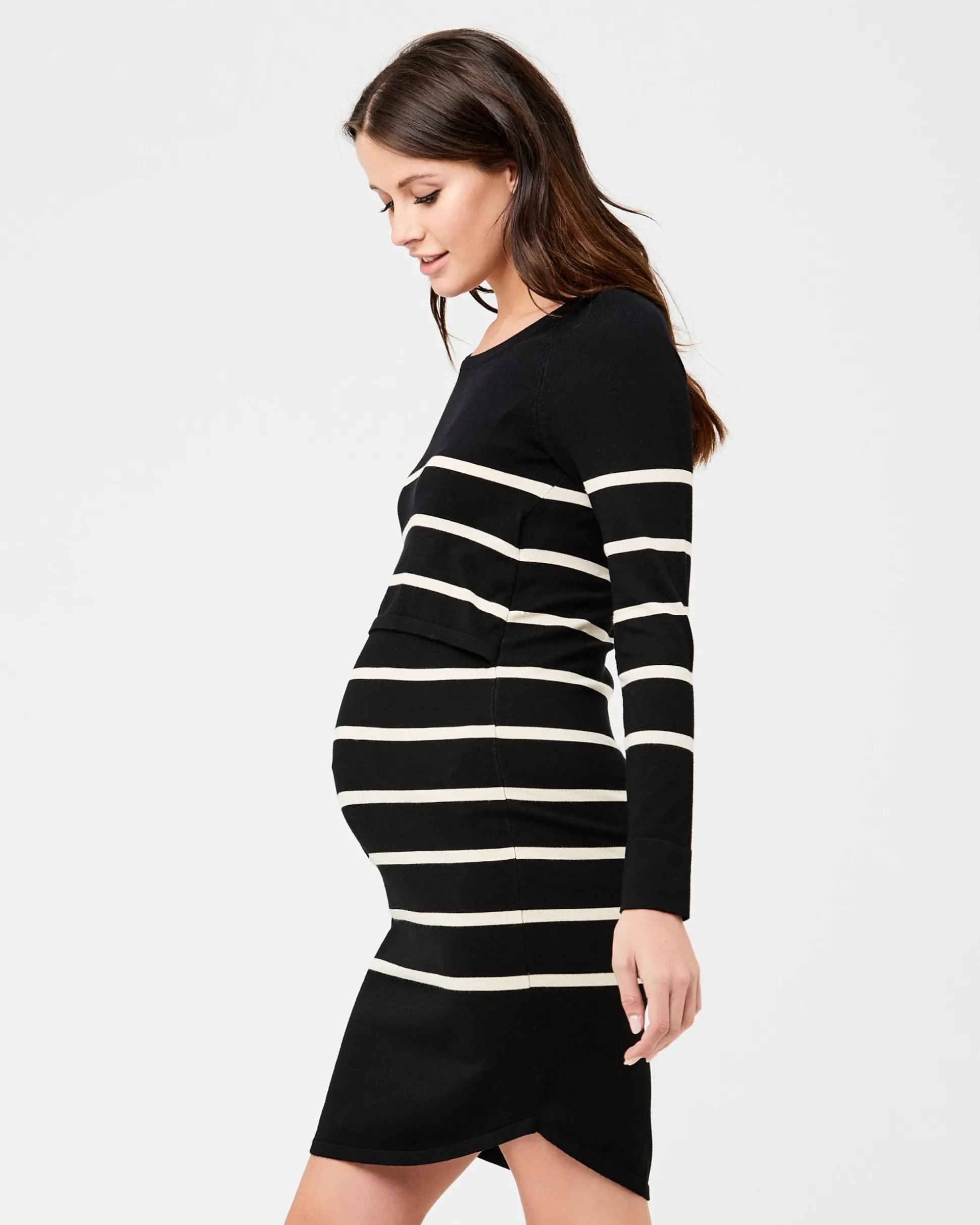 Valerie Up/Down Nursing Tunic Black / Ecru