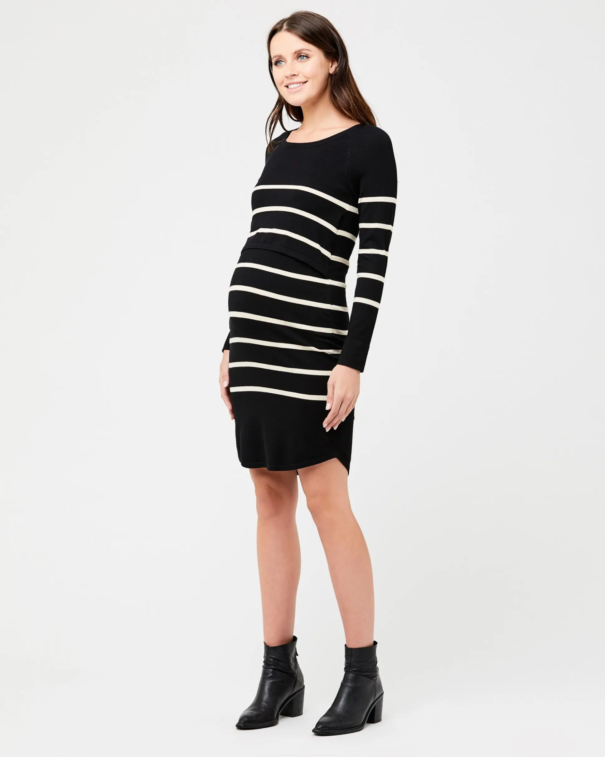 Valerie Up/Down Nursing Tunic Black / Ecru