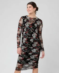 Wild Bloom Nursing Dress Black